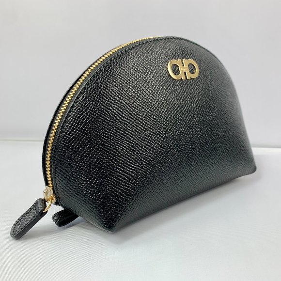 Host Pick 🥳🎉Salvatore Ferragamo Cosmetic Zip Pouch in Nero NEW W BOX - Picture 2 of 11